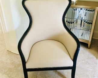 UTTERMOST leather finish trim chair