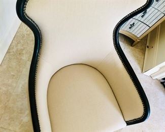 UTTERMOST leather finish trim chair