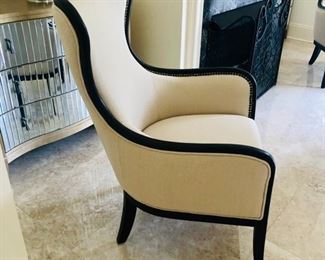 UTTERMOST leather finish trim chair