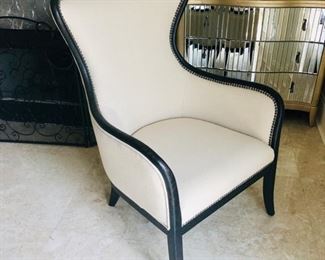 UTTERMOST leather finish trim chair