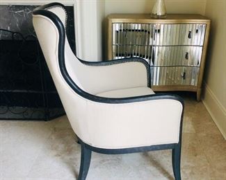 UTTERMOST leather finish trim chair