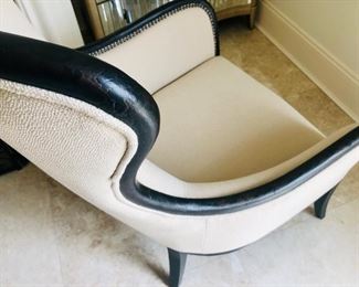 UTTERMOST leather finish trim chair