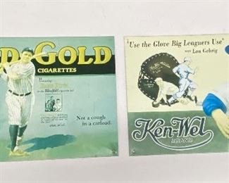 Fun Metal Signs; Old Gold and Ken-Wel. Both reproductions and measuring 12" x 16" 