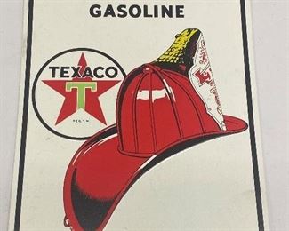 Fire Chief Texco Sign (Reproduction) measuring 12" x 17.5" in good condition with light wear. 