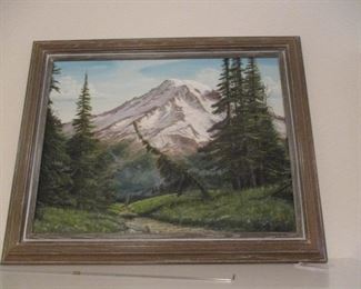 Oil Painting, Mount Ranier, Kenya Cureton