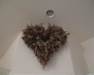 Lg. Heart Shape Wreath, Dry Flowers