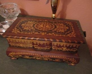 Italian Inlay Wood Jewel Box with Music