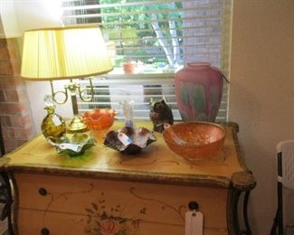 more carnival Glass and an unusual Owl figure