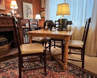 PRIMITIVE STYLE TABLE WITH 4 CHAIRS