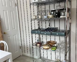 KITCHEN WARES AND SHELVING