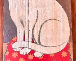 Hand Painted Wooden Folk Art Cat Wall Hanging
Lot #: 8