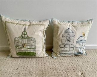 Decorative Throw Pillows With Bird / Bird Cage Motif, 2 PCS.
Lot #: 67