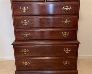 Wooden Chest On Chest Highboy With Brass Pulls
Lot #: 26