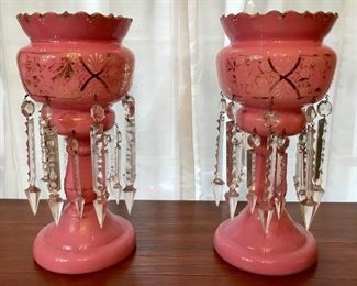 Pink Lamps with Crystals