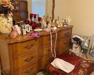 French style dresser with mirror, part of a set