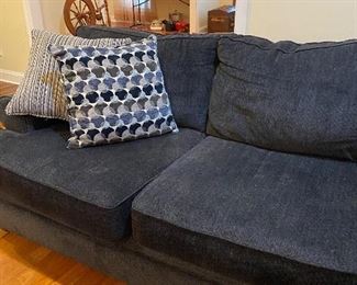 Lovely dark blue sofa and loveseat set