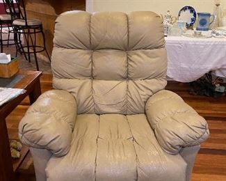 pair of leather recliners