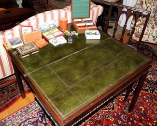 Another leather top game table