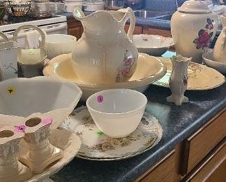 Milk glass and BEAUTIFUL ceramics