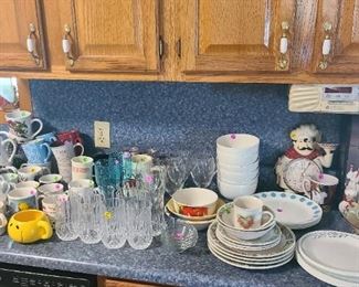 crystal glass sets, full dish sets