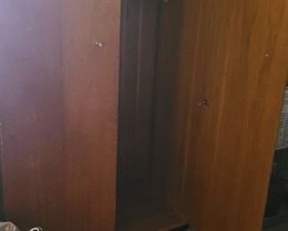 beautiful wood hunting or storage closet