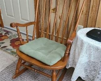 2 wood rocking chairs