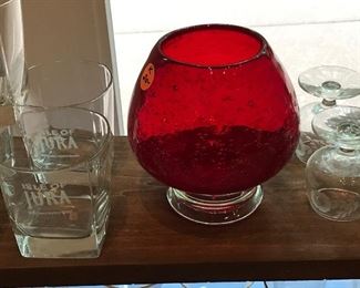 Red blown glass