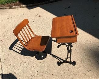 Antique child’s small school desk