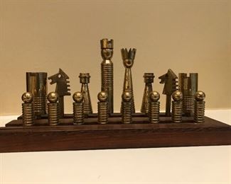 Phenomenal metallic chess pieces