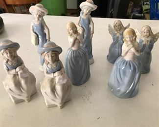Lots of blue and white figurines