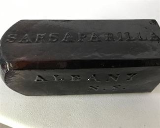 Antique sarsaparilla brown glass bottle