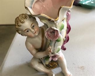 Vintage cherub vase