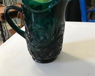 Pressed glass pitcher