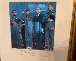 Apollo crew receiving the presidential medals of freedom with President Nixon, owned by Jim Lovell