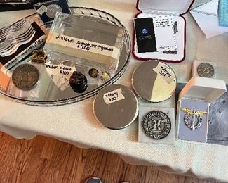 Steuben glass, mementos, Tiffany pewter, Jay Strongwater trinket box