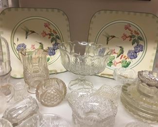 porcelain hummingbird platters by Lenox