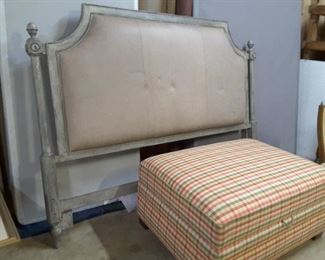 King size leather-wood headboard 