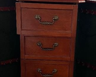 Jewelry Box w 5 Drawers, 2 Doors and Top Storage