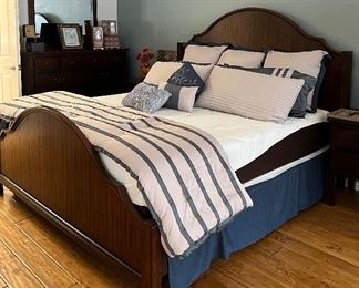 Bedroom Suite: King Bedframe, Dresser w Mirror, Highboy, 2 Nightstands