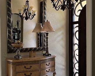 Entry Mirror, Console/Entry table, Table Lamp