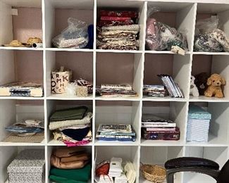 Lots of craft supplies , shelving is not for sale 