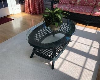 OVAL COFFEE TABLE AND AREA RUG