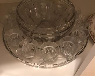 PUNCH BOWL AND CUPS