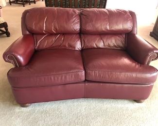 LEATHER MATCHING LOVESEAT AND SOFA