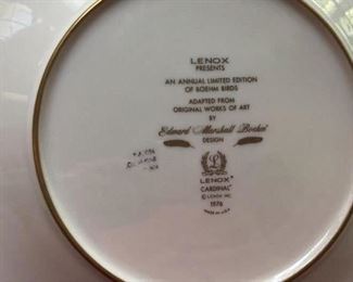LENOX INFORMATION ON PLATES