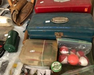 FISHING BOXES AND A BIT OF TACKLE