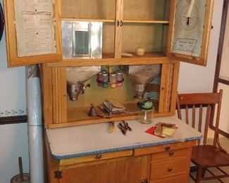 COMPLETE Hoosier cabinet--Even has rotating spice jars