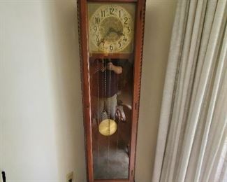 Revere Clock Company 1932 Grandmother clock with 3 weights and Westminster chimes.  Comes complete with catalog and operating instructions.  Beautiful condition and runs great.  Accurate time.