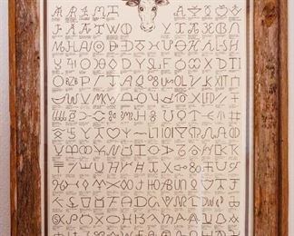 Texas cattle brands framed poster