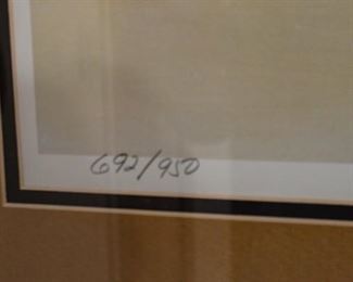 Framed, signed, and numbered art by Michael Schreck